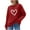01 Red, variant on Fewfanhot Women's Clothing Love Heart Graphic Crewneck Sweatshirts Casual Loose Long Sleeve Pullover Tops