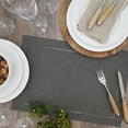 thumbnail image 4 of Saro Lifestyle Table Placemats With Laser-Cut Hemstitch Design (Set of 4) Charcoal, 4 of 5