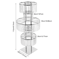 thumbnail image 5 of 2PCS 5-Tier Flower Stand, Elegant Wedding Flower Display Stand, Crystal Hanging Plant Display Stand for Home and Wedding Decor, Iron and Acrylic Design Standing Rack (Silver-Square Base), 5 of 16
