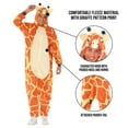 thumbnail image 2 of Morph Adult Giraffe Pajama Costume Mens Womens Animal One Piece Jumpsuit Halloween Orange L, 2 of 5