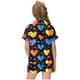 thumbnail image 5 of Odeerbi 2-12 Años Niños Niñas Pijama de Verano de Satén Con Solapa de Muesca Camisas de Manga Corta Conjunto de Shorts Suave Estampado San Valentín Amor Ropa de Dormir, 5 of 6