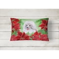 thumbnail image 2 of Carolines Treasures CK1331PW1216 Medium White Poodle Poinsettas Canvas Fabric Decorative Pillow  12H x16W multicolor, 2 of 3