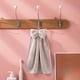 thumbnail image 4 of Hand Towel | Bow-Knot Hangable Fleece | Soft Absorbent Polyester | Quick Dry | Multi-Use Kitchen Bathroom Towel | No Shedding | Brown Gray Beige | 33cm x 33cm | 1 Pack, 4 of 6
