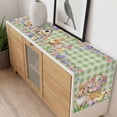 thumbnail image 4 of Easter Bunny Table Runner - 48 Inch Long, Kitchen Dining Table Runner Dresser Scarves, Spring Easter Eggs Floral Sage Green Check Farmhouse Decor for Coffee Tables Wedding Party Banquet, 4 of 8