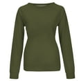 thumbnail image 4 of Pompotops Femmes Manches Longues Chemises Décontractées Imprimé Col Rond Chandail en Molleton Chandail Tunique Ample Liquidation, 4 of 5