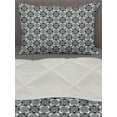 thumbnail image 3 of Black and Grey Comforter & Sham Bedding Set, Abstract Petal Silhouettes on a Grey Backdrop Ornamental Floral Pattern, 3 pcs Duvet Set Microfiber Filling Quilt, 5 Sizes, Black and Grey, by Ambesonne, 3 of 4