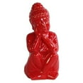 thumbnail image 5 of UTC34456 Ceramic Sitting Buddha Figurine with Rounded Ushnisha and Head on Hands Gloss Finish Green, 5 of 6