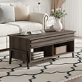 thumbnail image 1 of WAMPAT Table Basse Relevable, Table Moderne avec Compartiment Caché et Étagère de Rangement pour Salon Salle de Réception, 1 of 1