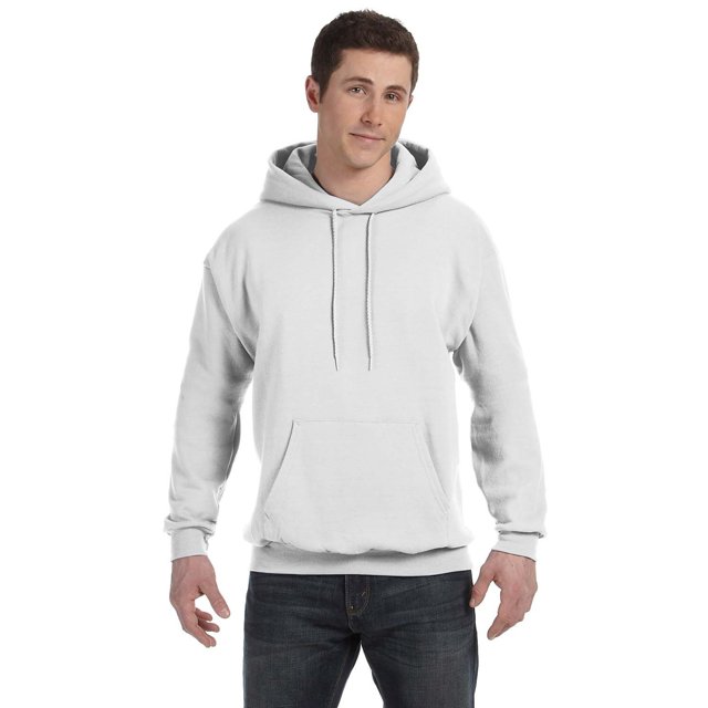 The Hanes 78 oz EcoSmart 50/50 Pullover Hood - WHITE - L