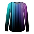 thumbnail image 4 of iTNHFP T-Shirts pour Femmes T-Shirts en Coton Coupe Ample Manches Longues Col Rond Basique Mode Imprimé Tunique, 4 of 4