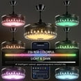 thumbnail image 3 of A Million 42" Black Fandelier Ceiling Fan with App Remote Control and Bluetooth Speaker RGB LED Light Retractable Smart Ceiling Fan 3 Speed Timer Bluetooth Chandelier Fan, 3 of 14