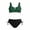 Dark Green, variant on Big Girls Two Piece Bathing Suit V Neck Crop Top High Waist Bottom with Side Tie Swim Set for Pool 7-16Y