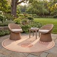 thumbnail image 4 of Safavieh Courtyard Hugo Oriental Indoor/Outdoor Area Rug, Natural/Terracotta, 6'7" x 6'7" Round, 4 of 11