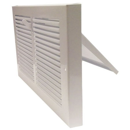 

12in x 6in Imperial White Steel Rectangular Baseboard Register w/Plate Damper - Overall 13 1/4in x 7 1/4in