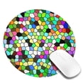 thumbnail image 2 of Disketp Colorful Tie Dye Stained Glass Small Mouse Pad 7.9x7.9 Inches,Washable Round Mousepad For Office Laptop Computer,Non-Slip Rubber Base Mouse Pads For Wireless Mouse, 2 of 9