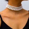 thumbnail image 3 of Gargantilla de perlas en capas, collar ajustable, collares para mujeres y niñas, 3 of 5
