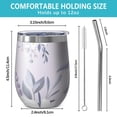 thumbnail image 5 of Floral 12oz Stainless Steel Insulated Wine Tumbler with Lid and Straw – Double Wall Vacuum Mug for Hot & Cold Drinks, 304 Steel Interior, Sweat-Free Design,Thanksgiving,Christmas, Spring,Flower, 5 of 5