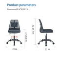 thumbnail image 5 of Home Computer Desk Chair, SYNGAR Swivel Office Chair with Adjustable Height and Back Support, Upholstered Task Chair with Lumbar Pillow, for Home, Office, Conference Room, Black & Gray, D9172, 5 of 10