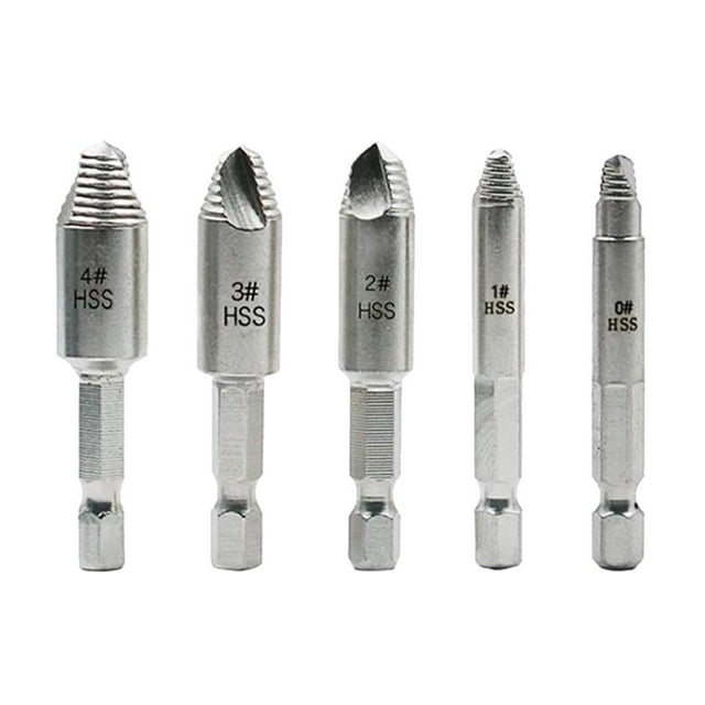 Extractor de tornillo dañado, herramienta extractora de tornillo de doble extremo mejorada, Kit extractora de tornillos de quitar 5 piezas CUTICAT removedor de tornillos pelados