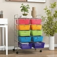 thumbnail image 6 of Gymax 10-Drawer Rolling Storage Cart Tools Scrapbook Paper Organizer on Wheels Rainbow, 6 of 10