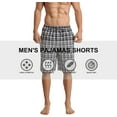 thumbnail image 6 of LANBAOSI Men's Plaid Sleep Shorts, Mens Cotton Pajama Shorts with Pockets and Drawstring, 2-Pack Size L, 6 of 7