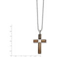 thumbnail image 2 of Chisel Stainless Steel Polished with Tiger's Eye Cross Pendant on a Ball Chain Necklace - 22", 2 of 5