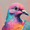 Pigeon, variant on Colorful Pigeon Canvas Painting Dining Room Wall Art