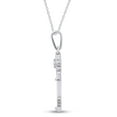 thumbnail image 2 of AFFY Round Shape White Natural Diamond Accent Key Pendant Necklace 14k Solid White Gold, 2 of 5
