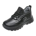 thumbnail image 7 of Snow Boots for Men Platform Soft Sole Lace up Waterproof LeatherWinter Booties Furry Lined Warm Winter Sneakers Black Size 9.5, 7 of 7