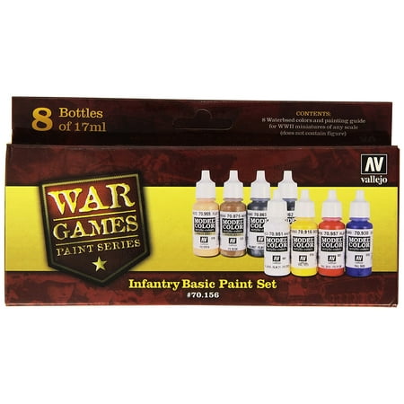 Vallejo Model Colour - Acrylicos Vallejo Model Color Set: Infantry Basic Paint Set (8) RPG Miniatures
