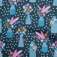 thumbnail image 1 of oneOone Polyester Spandex Blue Fabric Floral Vase With Geometrical Sewing Craft Projects Fabric Prints By Yard 56 Inch Wide, 1 of 4