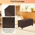 thumbnail image 4 of Funda de Ottomán Rectangular Estirable Uxcell 14" x 40" x 15" Protector de Funda para Taburete de Sala de Estar/Interior [Café], 4 of 7