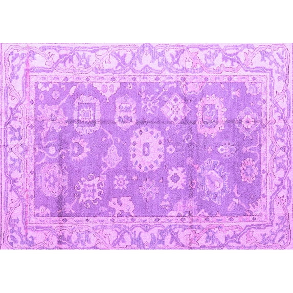 Ahgly Company Indoor Rectangle Abstract Purple Modern Area Rugs, 5' x 7'