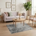 thumbnail image 3 of ODIKA 4'x6' Grey White Distressed Geometric Abstract Washable Area Rug Weathered Industrial Modern Contemporary Textured for Bedroom, Reading Nook, Pet Friendly & Non-Shedding, 3 of 7