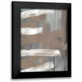 thumbnail image 1 of Lee, Judson 12x14 Black Modern Framed Museum Art Print Titled - White and Tan Strokes, 1 of 5