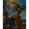 thumbnail image 2 of Carlo Maratti 15x18 Black Ornate Wood Framed Double Matted Museum Art Print Titled - The Flight into Egypt (ca. 1664), 2 of 5