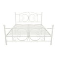 DHP Bombay Metal Platform Bed Frame with Headboard, Queen, White