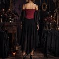 thumbnail image 7 of Nowekniz Women Halloween Mesh Lace Patchwork Suspender Off Shoulder Court Style Gothic Dress, 7 of 7