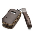 thumbnail image 2 of Vitodeco Genuine Leather Smart Key Fob Case for Kia Soul, Seltos, Sportage, Niro, Sorento, Telluride (2019-2022 Models) - 4 Buttons, Brown, 2 of 5