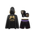 thumbnail image 2 of YiZYiF Tenues de Boxe pour Enfants Filles Garçons, Robe à Capuche Imprimée Lettres, Shorts d'Entraînement de Boxe Violet Clair Or 16, 2 of 7