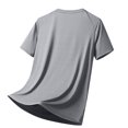 thumbnail image 7 of Short Sleeve Shirts for Men Big & Tall M-5XL Crewneck Silk Tees Tops Plus Size Casual Solid Breathable Pullover Basic Tshirts, 7 of 7