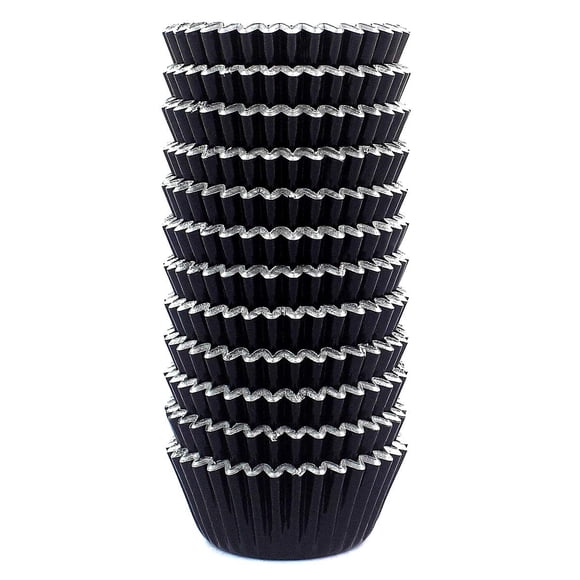 Eoonfirst Mini Moldes De Papel Para Magdalenas, Vasos De Papel Para Hornear, 300 Piezas (Negro)