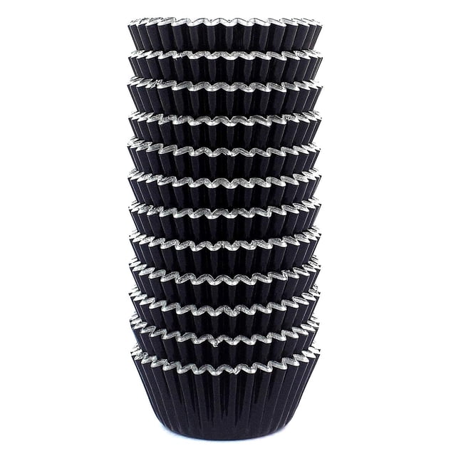 Eoonfirst Mini Moldes De Papel Para Magdalenas, Vasos De Papel Para Hornear, 300 Piezas (Negro)