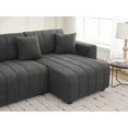 thumbnail image 4 of Modern Plush Lamb Wool Right Facing Sectional Sofa 220×80×75cm with Chaise, 4 of 14