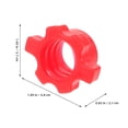 thumbnail image 2 of Phenofice 4pcs Barbell Collars Weight Lifting Clips Red PVC Secure Fit Gym Equipment, 2 of 8