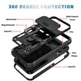 thumbnail image 2 of Compatible with iPhone 17 Pro with Sliding Cover Lens Protection & Kickstand, Built-in 360° Rotate Ring Stand Magnetic Card Slot Hybrid Cover Case for iPhone 17 Pro, Black, 2 of 10