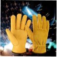 thumbnail image 4 of Guantes de trabajo de cuero Flex Grip Tough Cowhide Gardening Glove para cortar madera/construcción/conducción/jardín para hombres y mujeres 1 par, 4 of 5