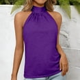 thumbnail image 4 of Duoif Womens Tank Tops, High Neck Sleeveless Top, Loose Fit Beach Vacation Shirt Womens Shirts Purple XXL, 4 of 7