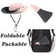 thumbnail image 4 of Womens Summer Sun Hat Beach Hats Wide Brim Outdoor UV Protection Hat Foldable Ponytail Bucket Cap, 4 of 7