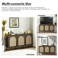 thumbnail image 4 of Wood Rattan Arch 3 Doors Storage Credenza Sideboard Buffet Cabinet with Adjustable Shelves Walnut, 4 of 12